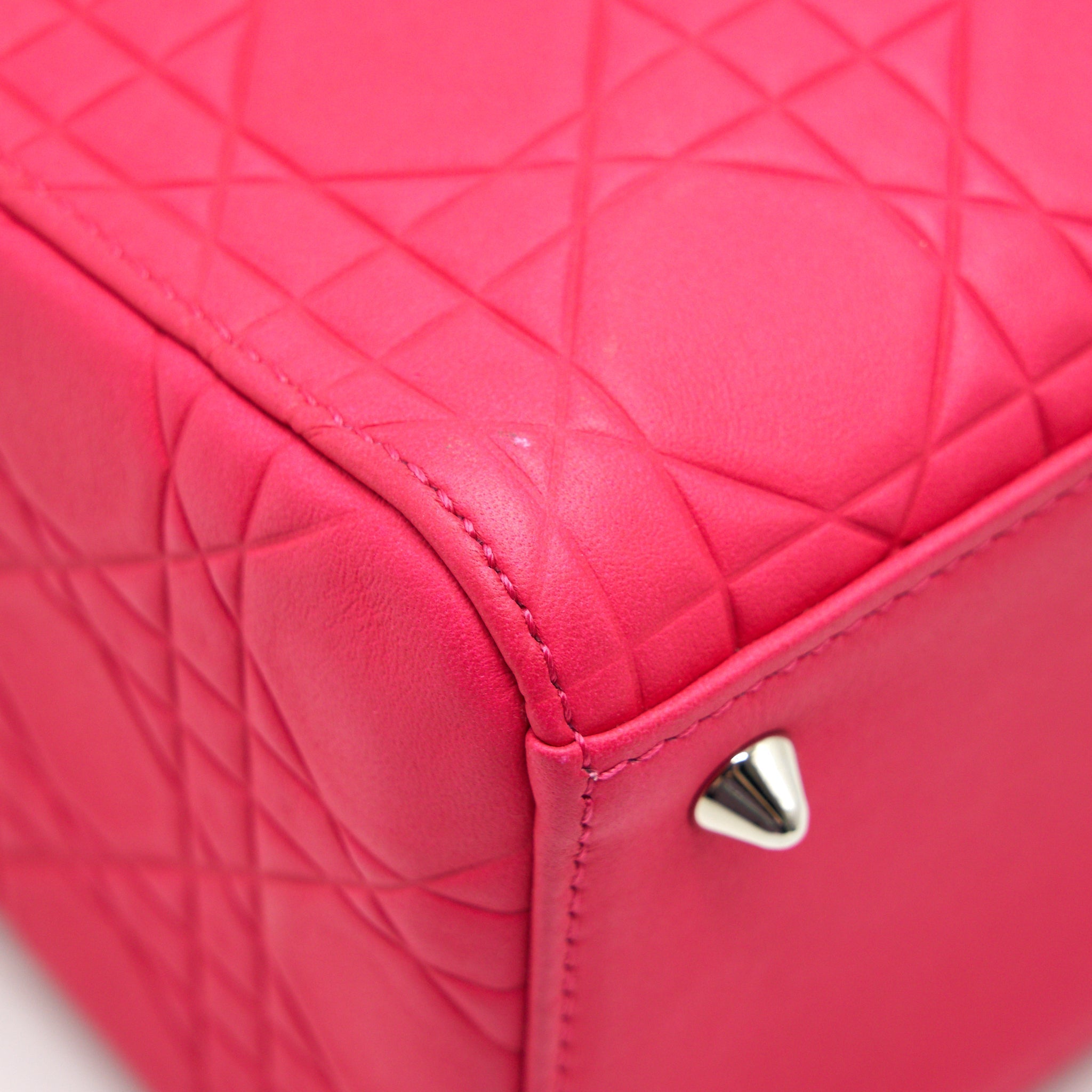 CHRISTIAN DIOR LADY DIOR HOT PINK IN METALLIC PINK HARDWARE