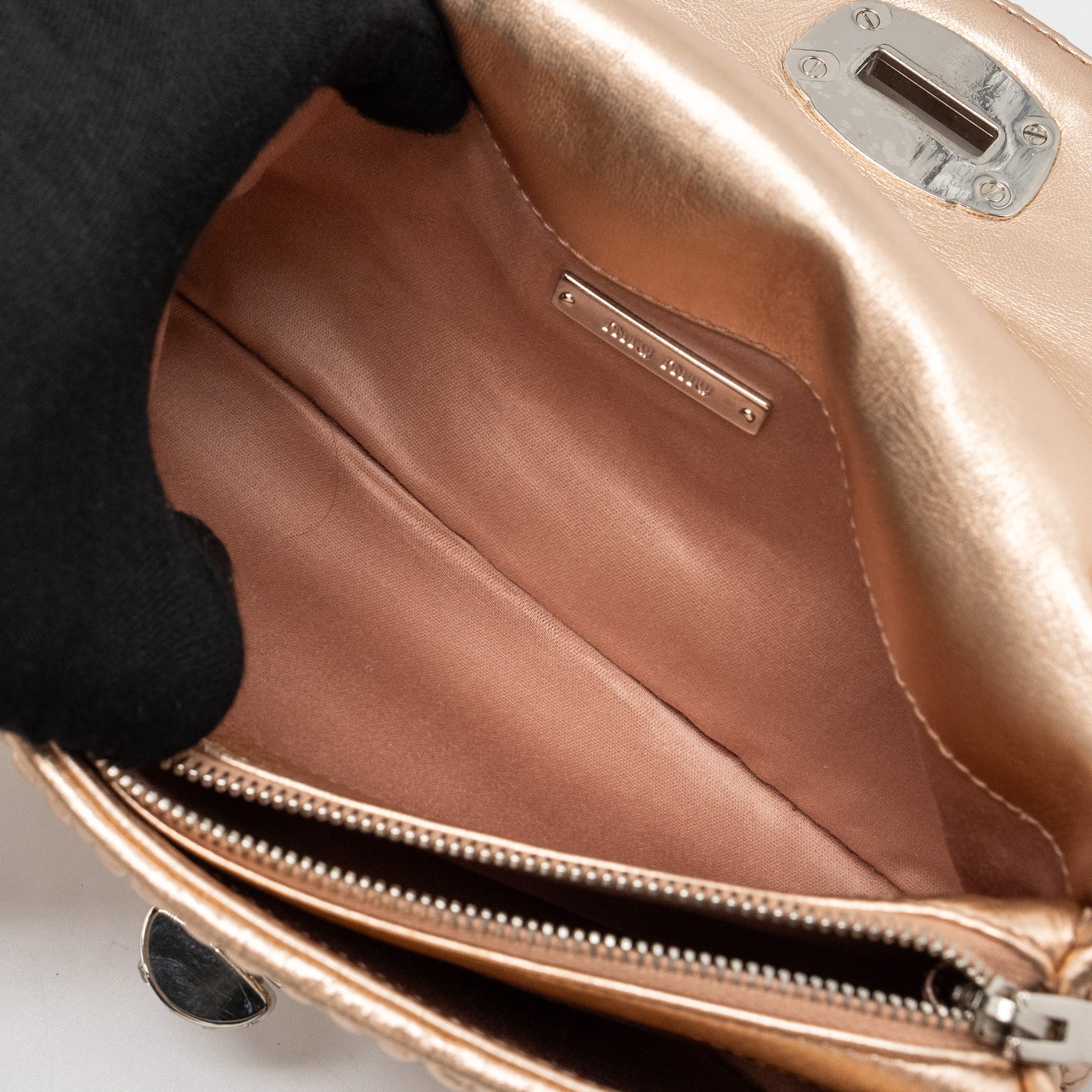 MIU MIU CRYSTAL SHOULDER BAG NAPPA CIPRIA LAME SHW
