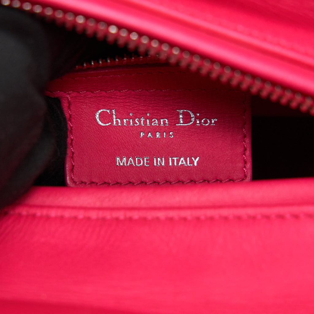 CHRISTIAN DIOR LADY DIOR HOT PINK IN METALLIC PINK HARDWARE
