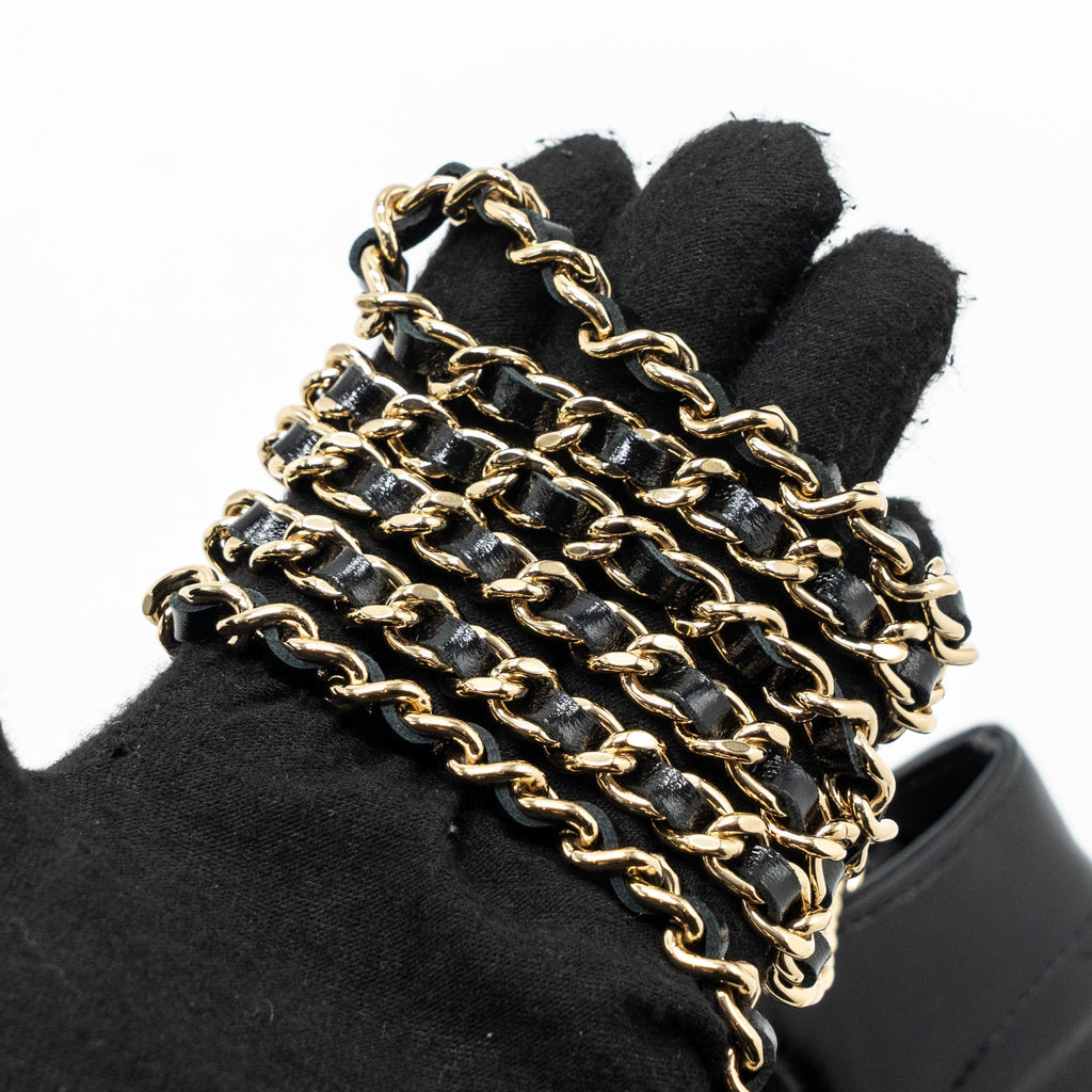 CHANEL 24C MINI 31 CLUTCH WITH CHAIN SHINY CALFSKIN  BLACK LGHW(MICROCHIP)