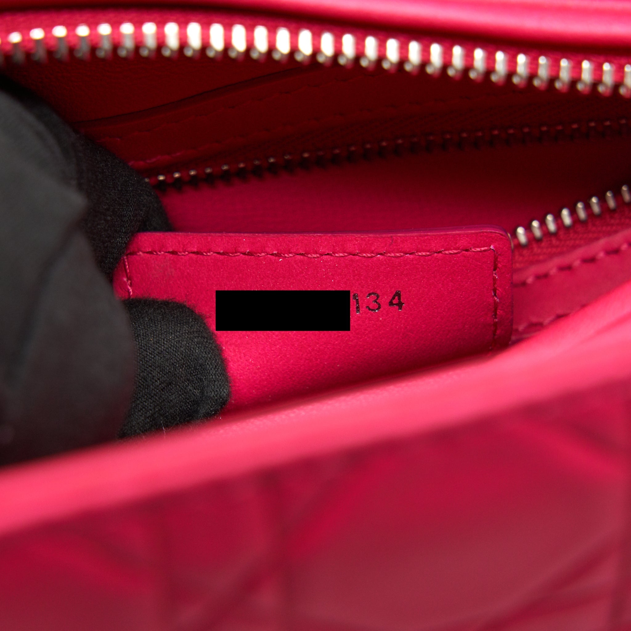 CHRISTIAN DIOR LADY DIOR HOT PINK IN METALLIC PINK HARDWARE