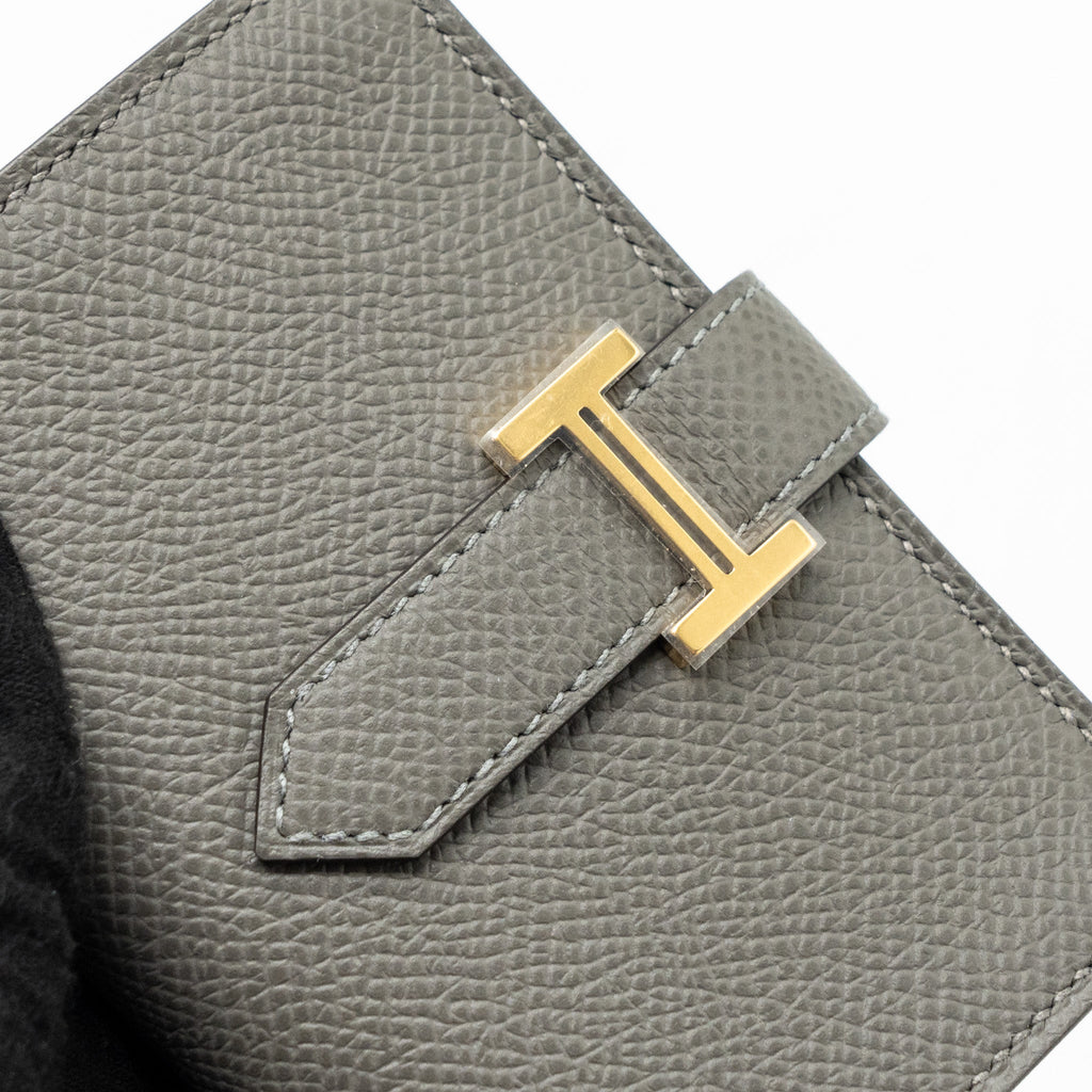 HERMES BEARN MINI WALLET EPSOM GRIS MEYER GHW