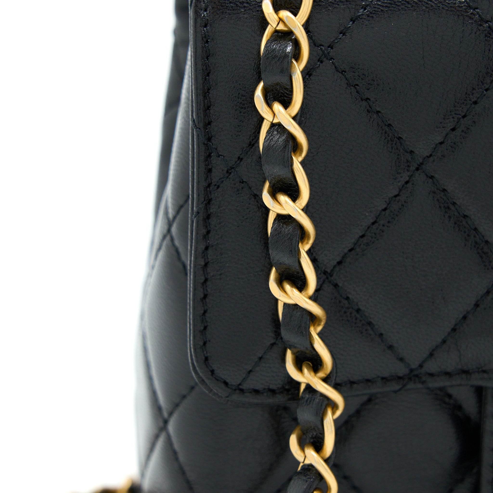 CHANEL 22K RETRO CLASSIC NEW SQUARE MINI FLAP BAG GOATSKIN BLACK GHW (MICROCHIP)