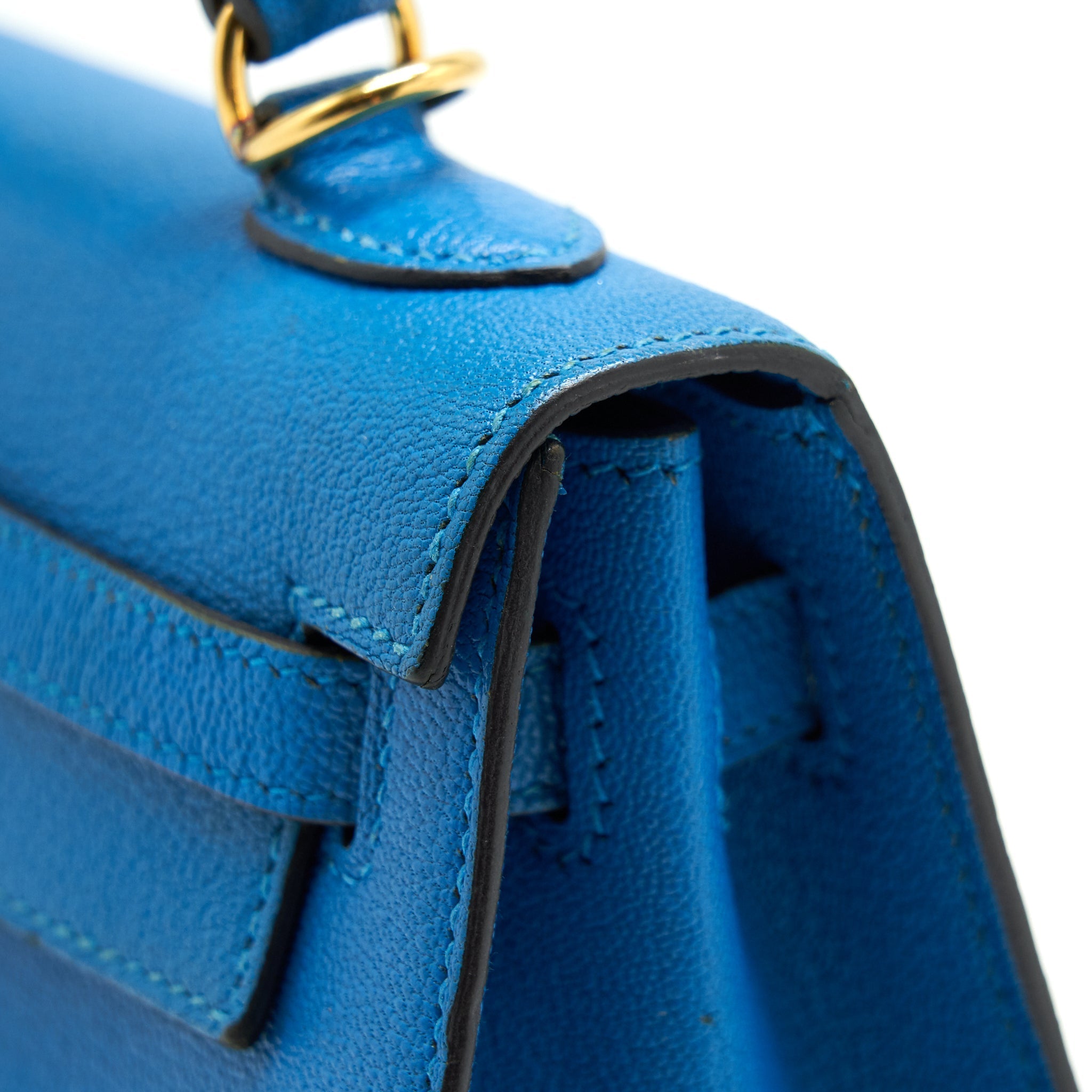 HERMES KELLY 25 BLUE ZANZIBAR GHW