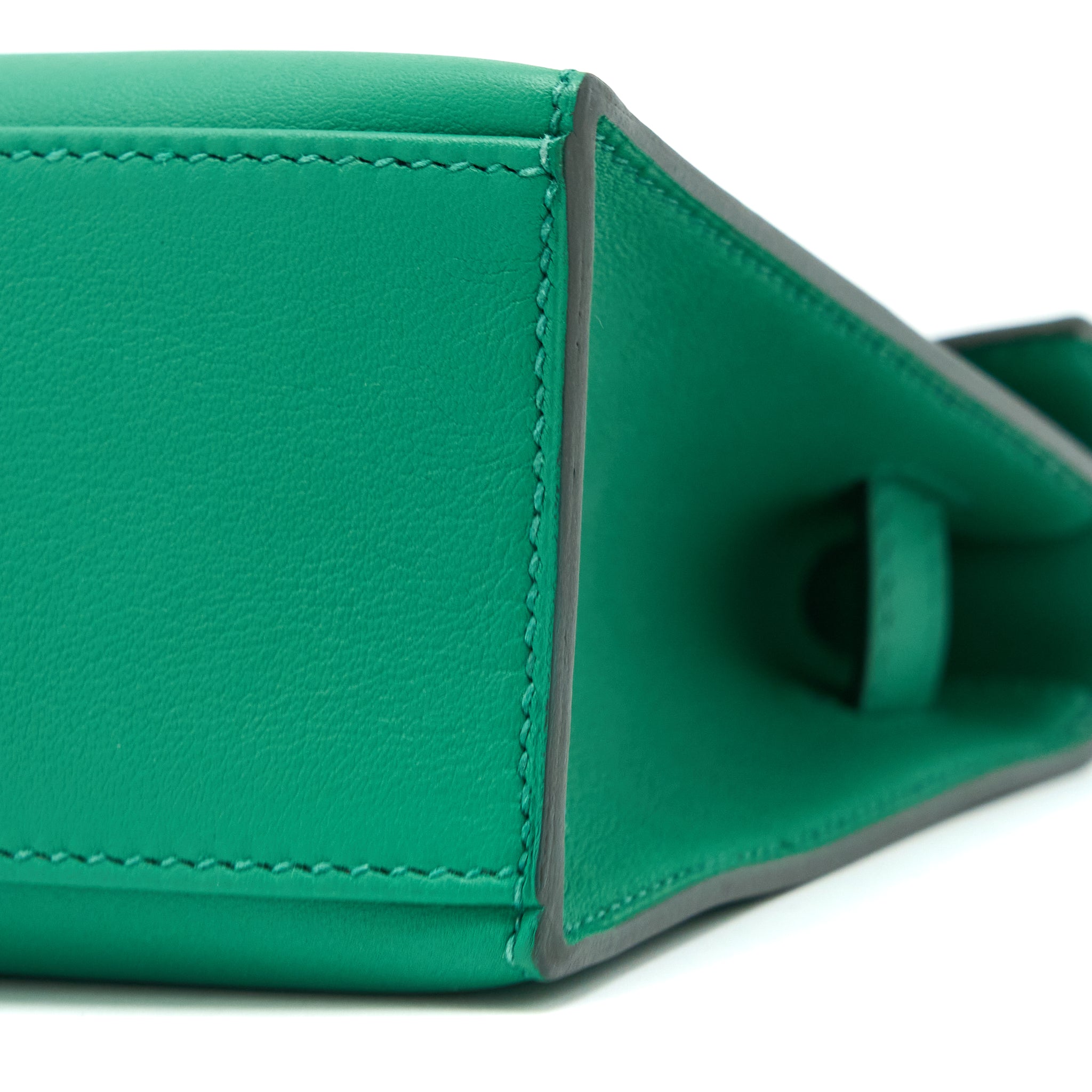 HERMES KELLY POCHETTE SWIFT U4 VERT VERTIGO GHW