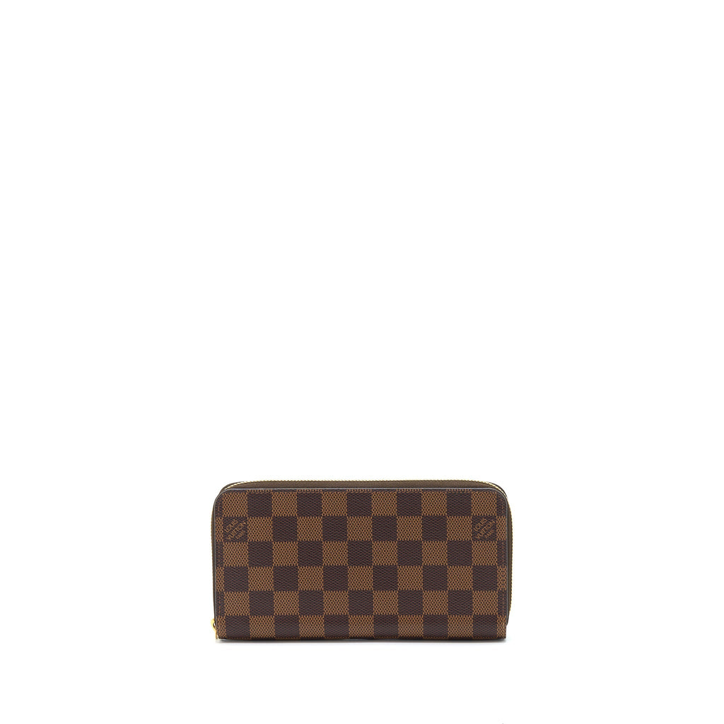 LOUIS VUITTON ZIPPY WALLET DAMIER EBENE CANVAS/ ROSE BALLERINE GHW
