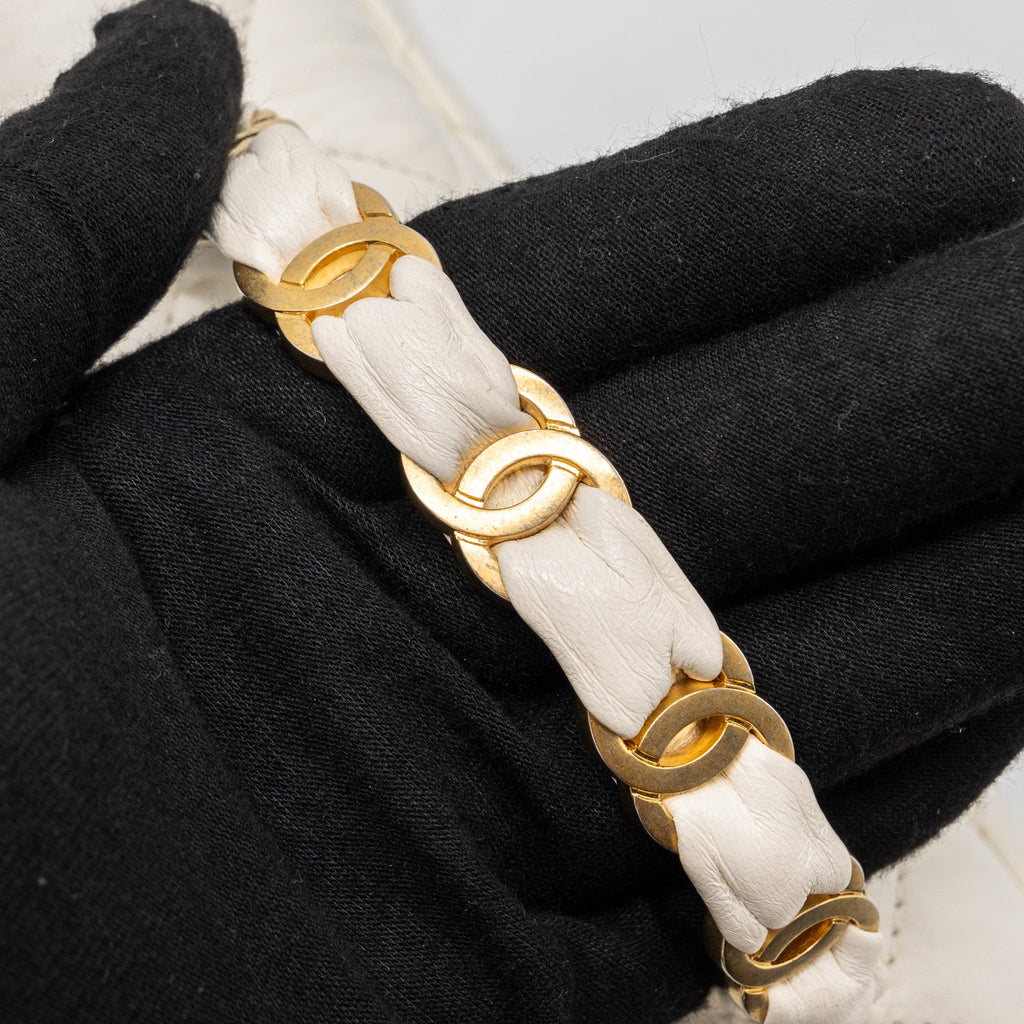 CHANEL TOP HANDLE FLAP BAG LAMBSKIN WHITE BRUSH GHW