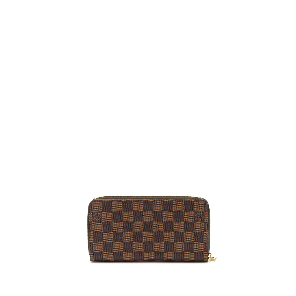 LOUIS VUITTON ZIPPY WALLET DAMIER EBENE CANVAS/ ROSE BALLERINE GHW