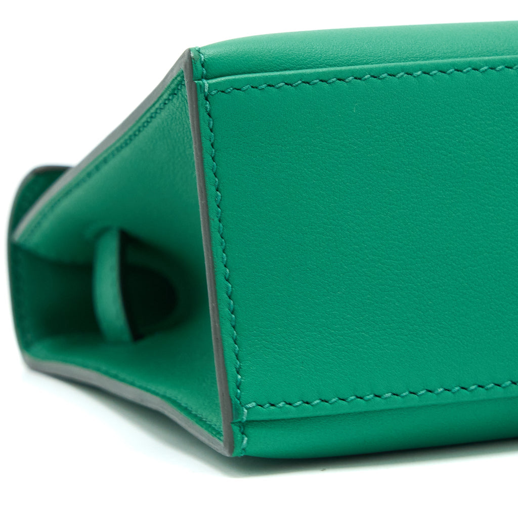 HERMES KELLY POCHETTE SWIFT U4 VERT VERTIGO GHW