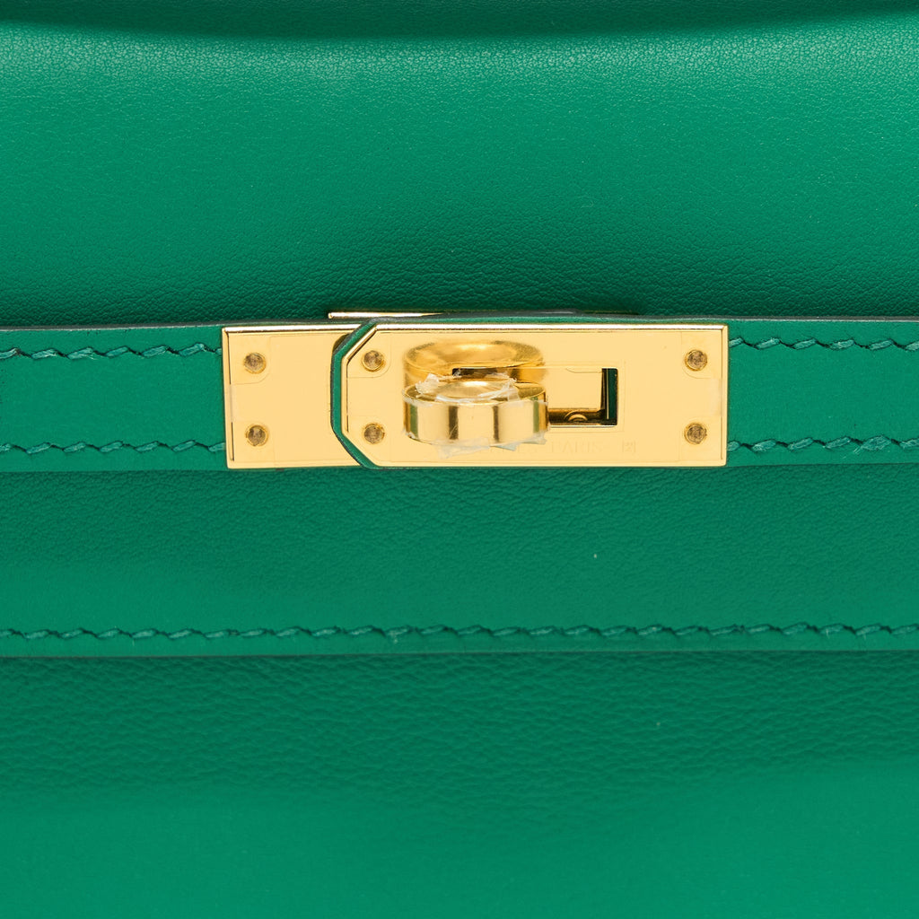 HERMES KELLY POCHETTE SWIFT U4 VERT VERTIGO GHW