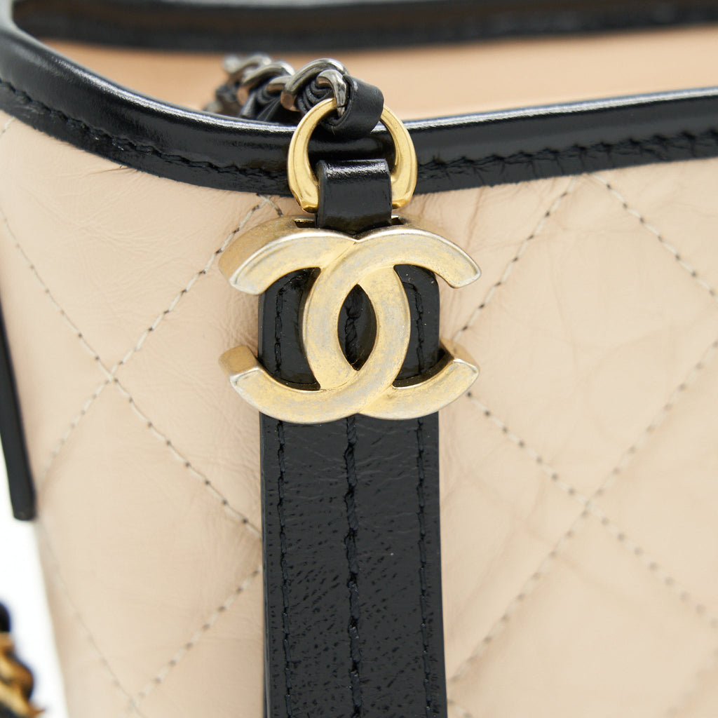 CHANEL GABRIELLE SMALL HOBO BAG BEIGE/BLACK
