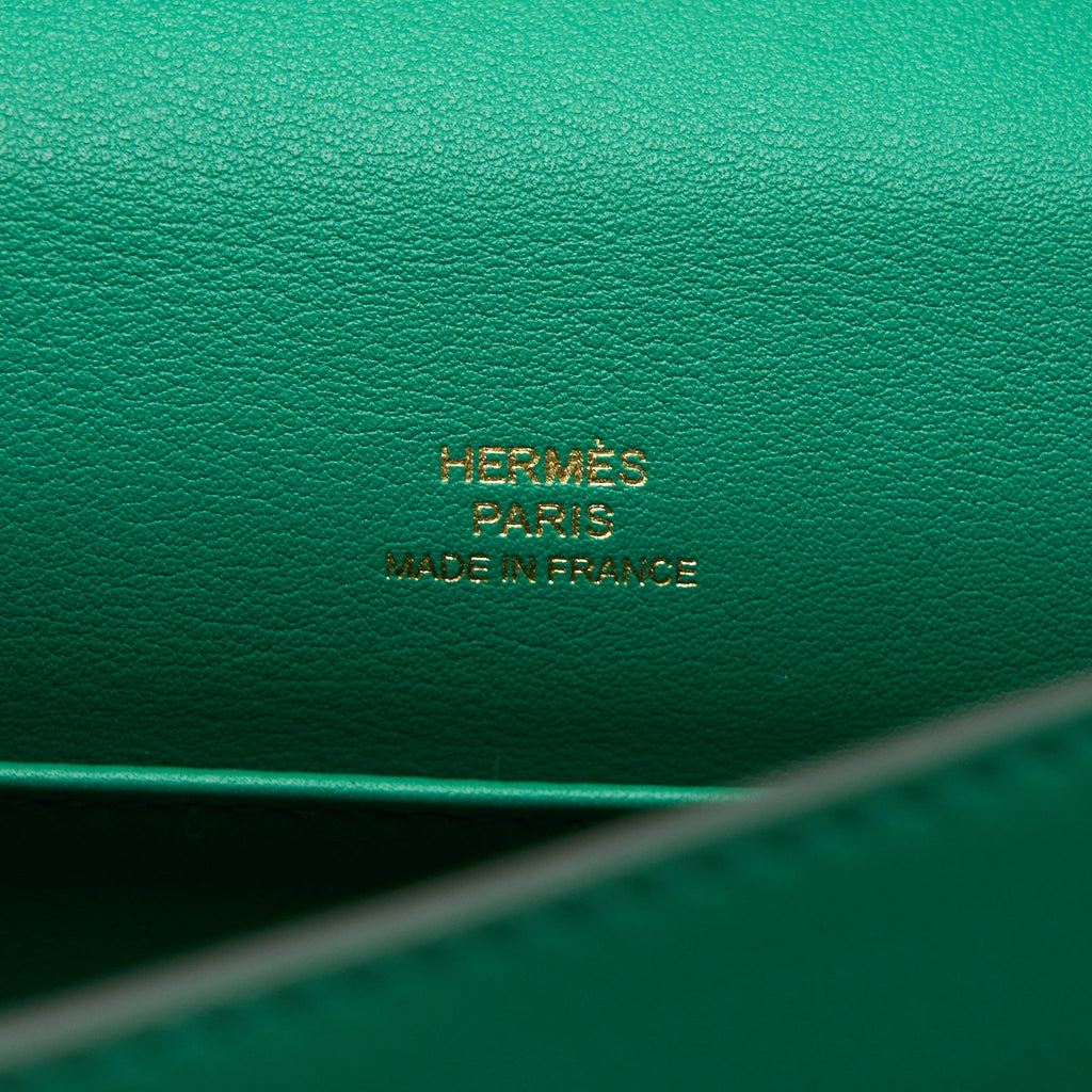 HERMES KELLY POCHETTE SWIFT U4 VERT VERTIGO GHW