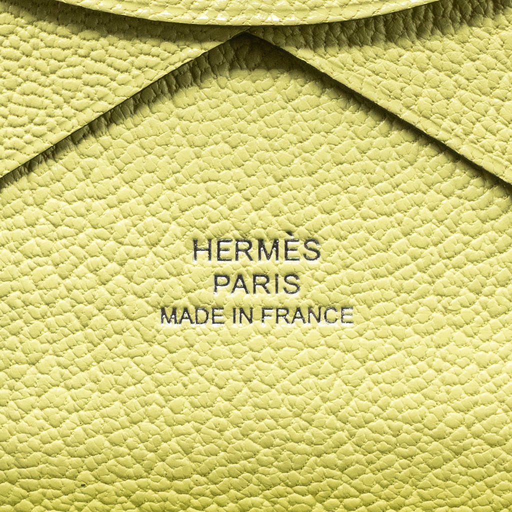 HERMES CALVI DUO CARD HOLDER CHEVRE MYSORE JAUNE BOURGE SHW