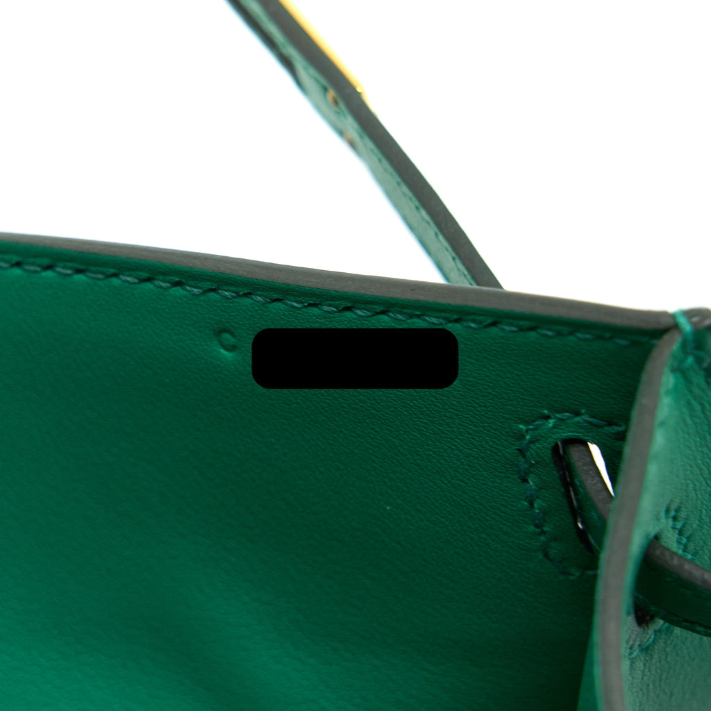 HERMES KELLY POCHETTE SWIFT U4 VERT VERTIGO GHW