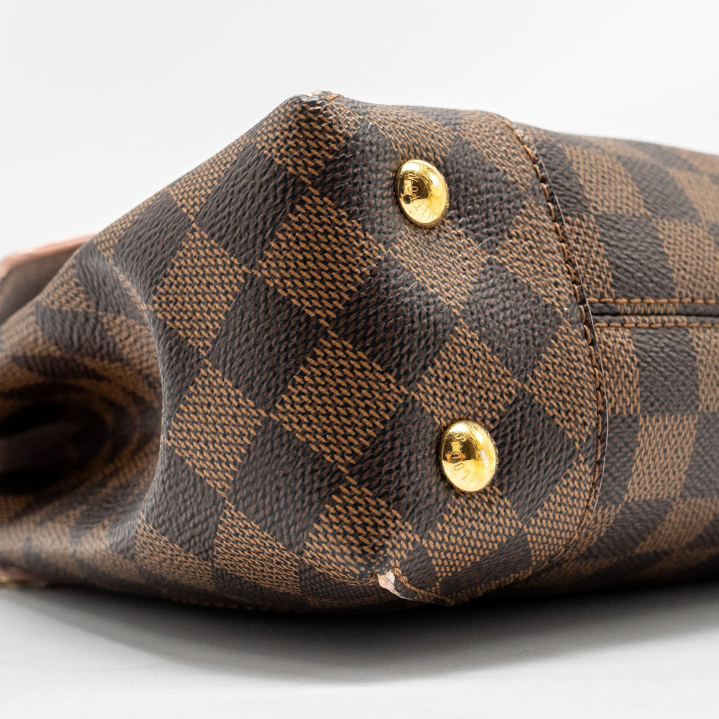LOUIS VUITTON POCHETTE CAISSA DAMIER EBENE/PINK CANVAS GHW