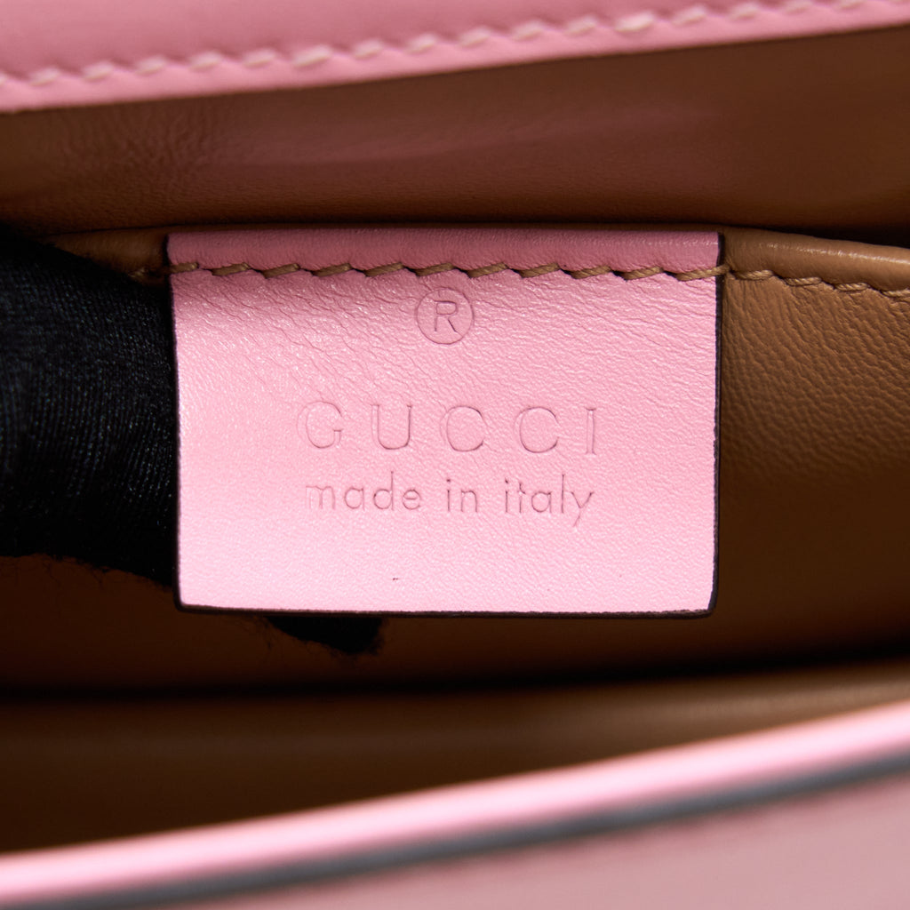 GUCCI PEARL STUDDED MINI BROADWAY BEE SHOULDER BAG PINK GHW