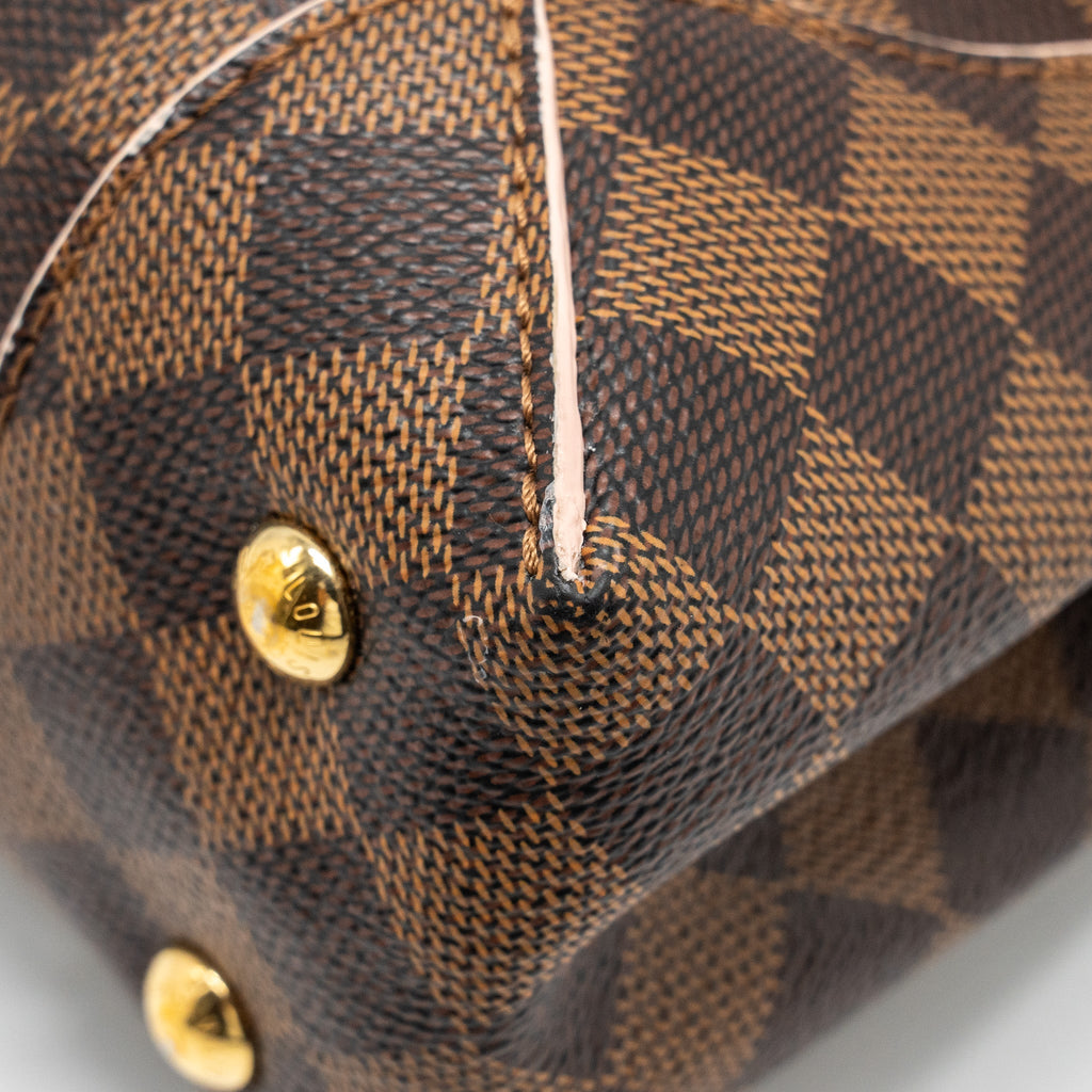 LOUIS VUITTON POCHETTE CAISSA DAMIER EBENE/PINK CANVAS GHW