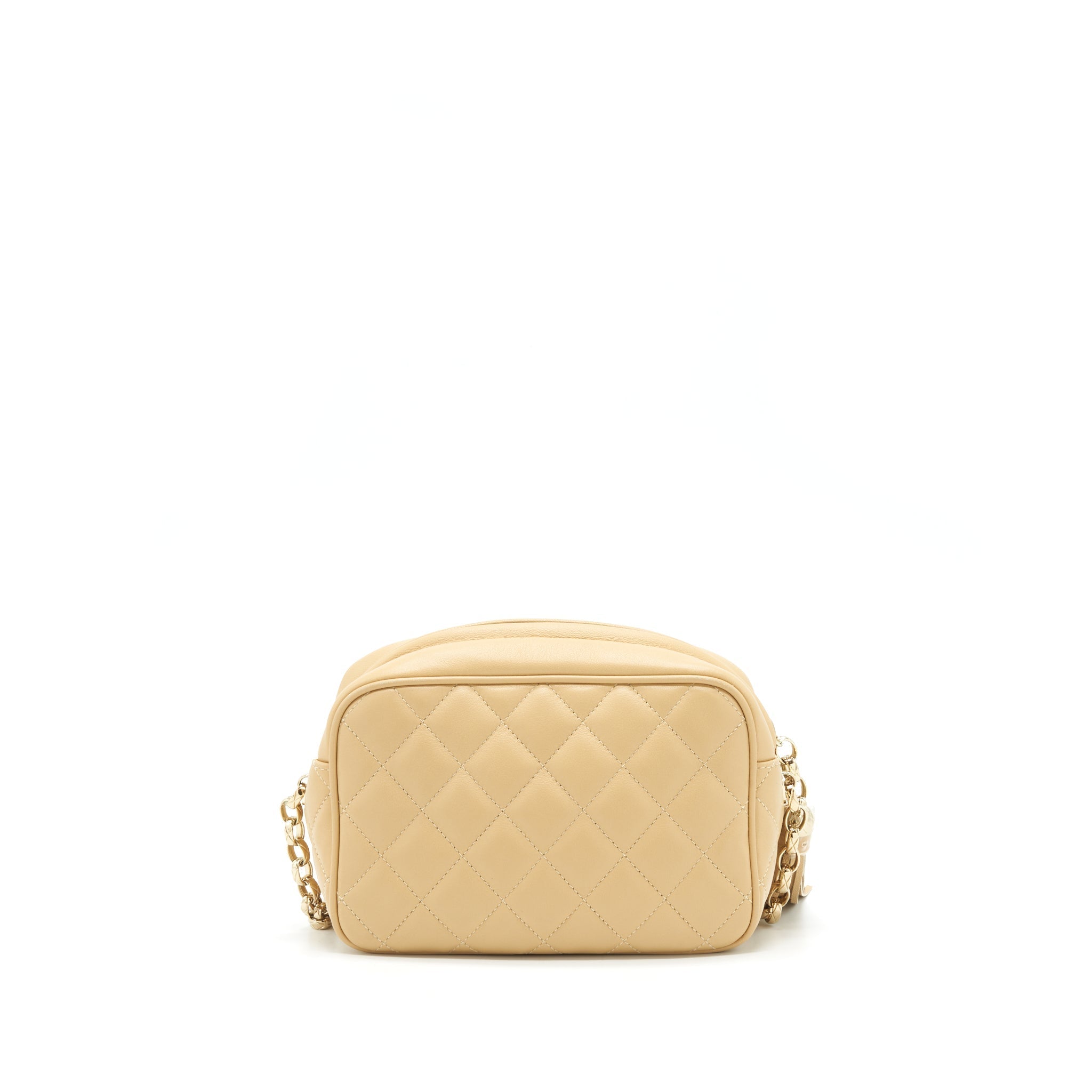 CHANEL CAMERA BAG LAMBSKIN BEIGE LGHW