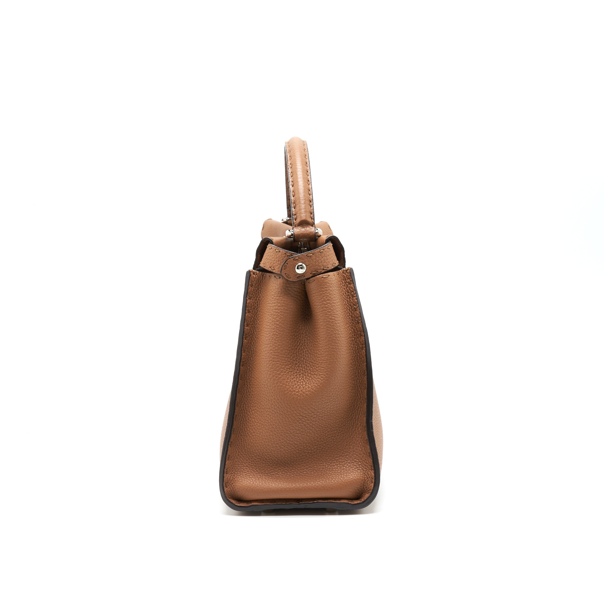 FENDI MEDIUM PEEKABOO BAG IN ROMANO LEATHER CARAMEL SHW