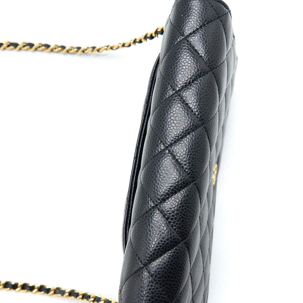 CHANEL CLASSIC WALLET ON CHAIN CAVIAR BLACK GHW