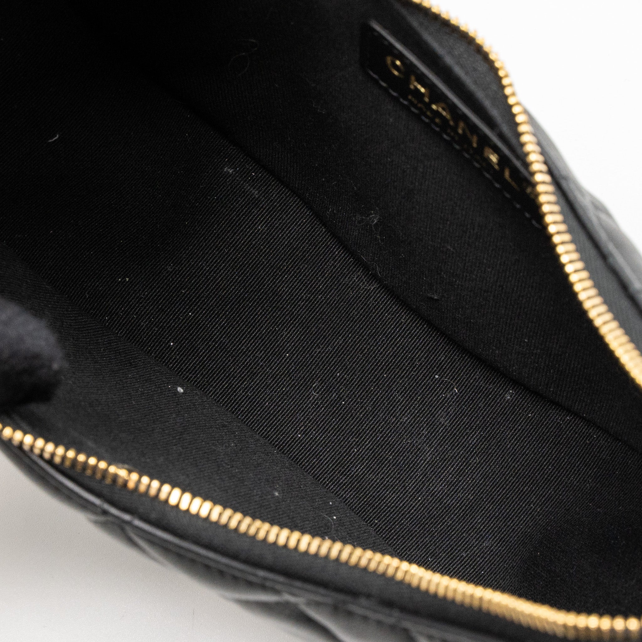 CHANEL SMALL MOON HOBO BAG LAMBSKIN BLACK LGHW (MICROCHIP)