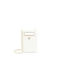CHANEL VERTICAL EVENING CHAIN BAG CAVIAR WHITE LGHW (MICROCHIP)