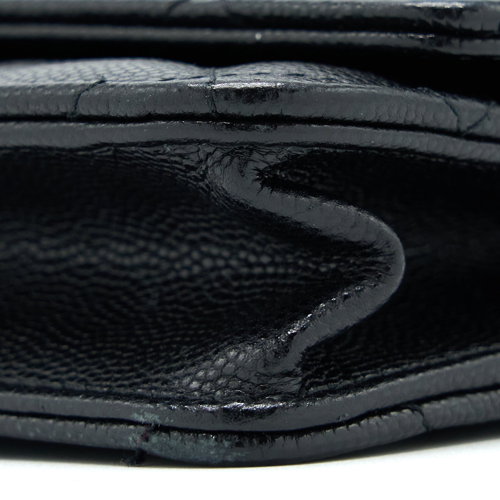 CHANEL QUILTED WALLET ON CHAIN CAVIAR SO BLACK