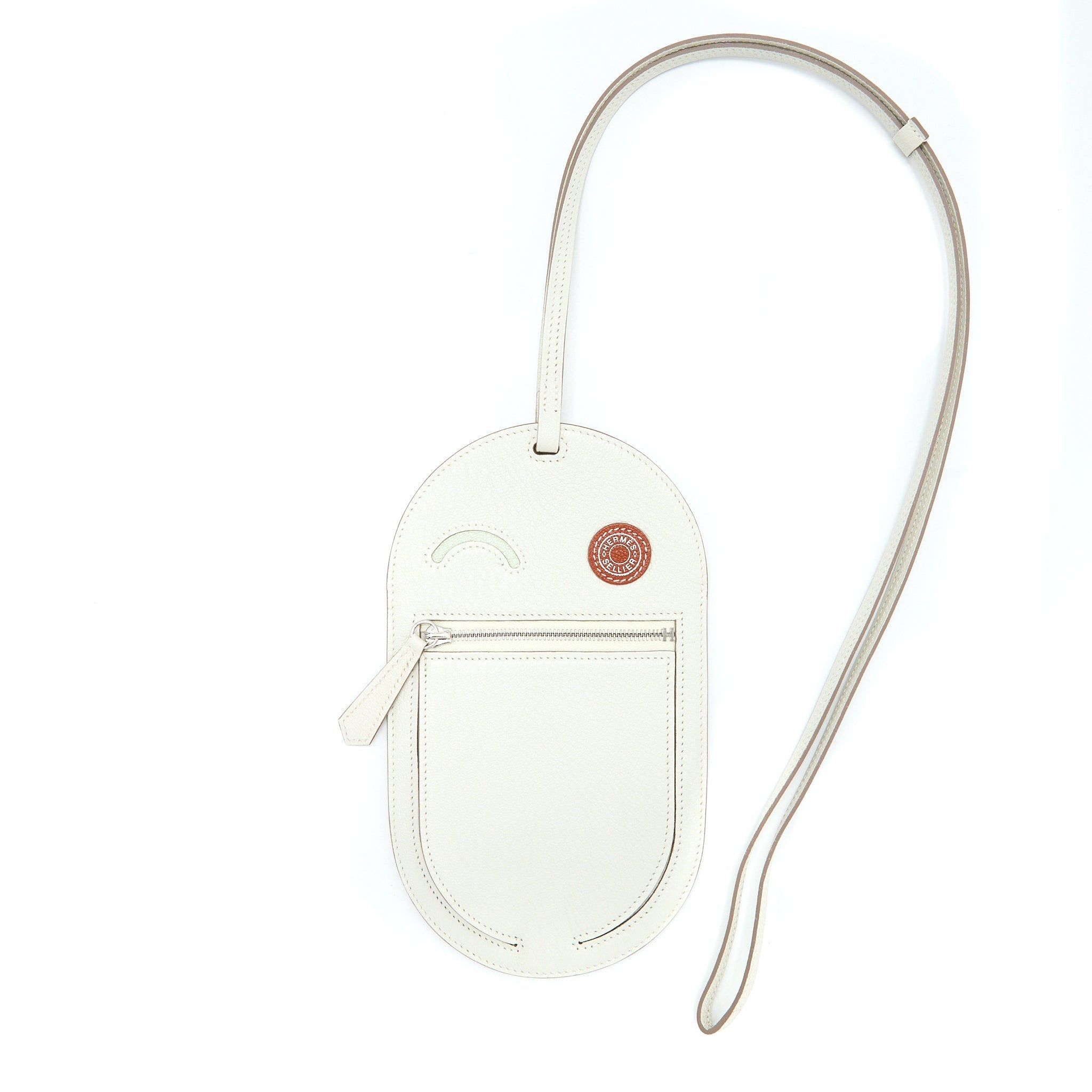 HERMES IN-THE-LOOP TO GO GM PHONE CASE MYSORE GOATSKIN MUSHROOM/VERT FIZZ/CUIVRE