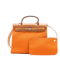 HERMES HERBAG 31 ZIP BAG CANVAS ORANGE SHW