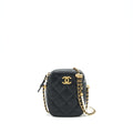 CHANEL 22C MY PERFECT MINI CAMERA CASE LAMBSKIN BLACK GHW(MICROCHIP)