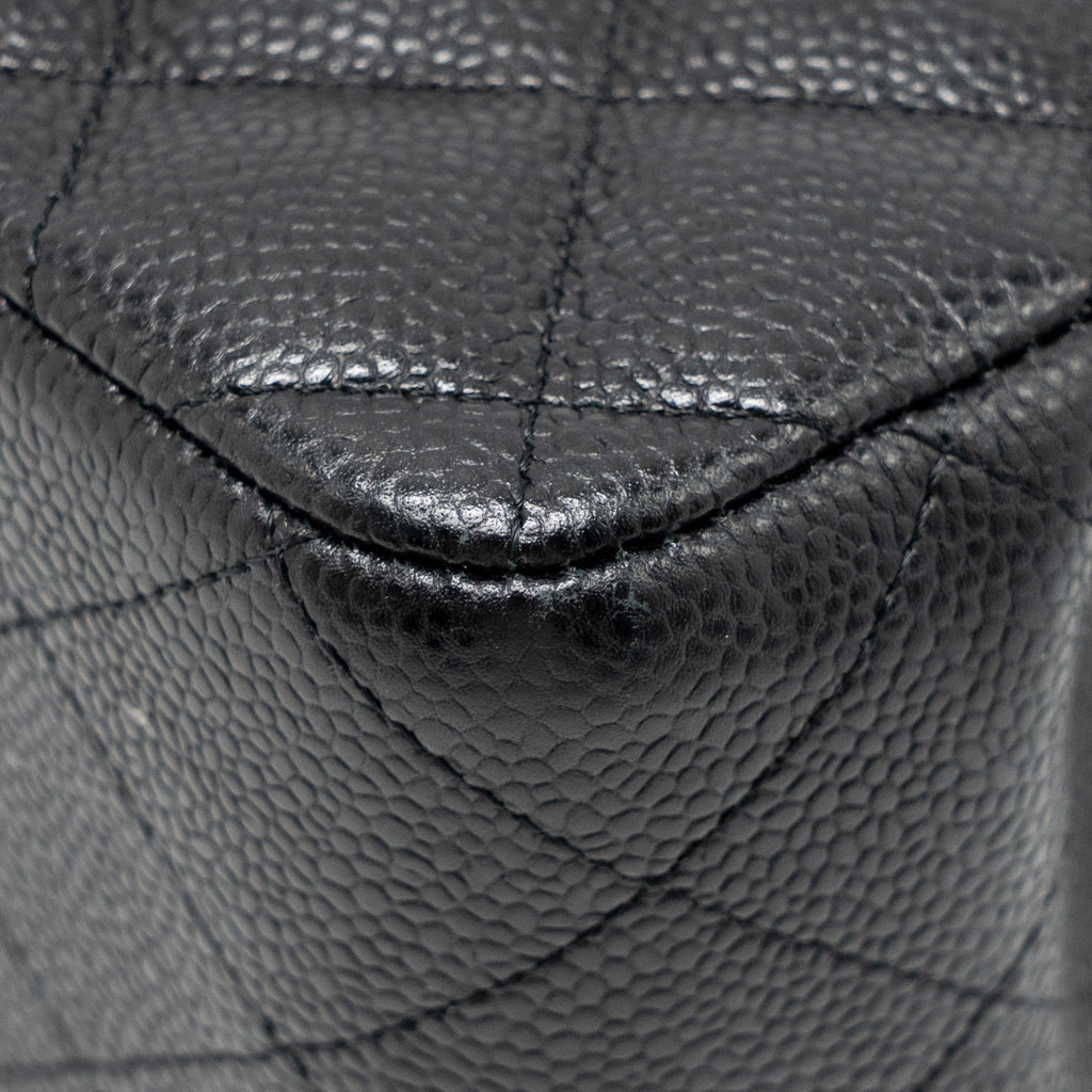 CHANEL JUMBO CLASSIC DOUBLE FLAP BAG CAVIAR BLACK GHW