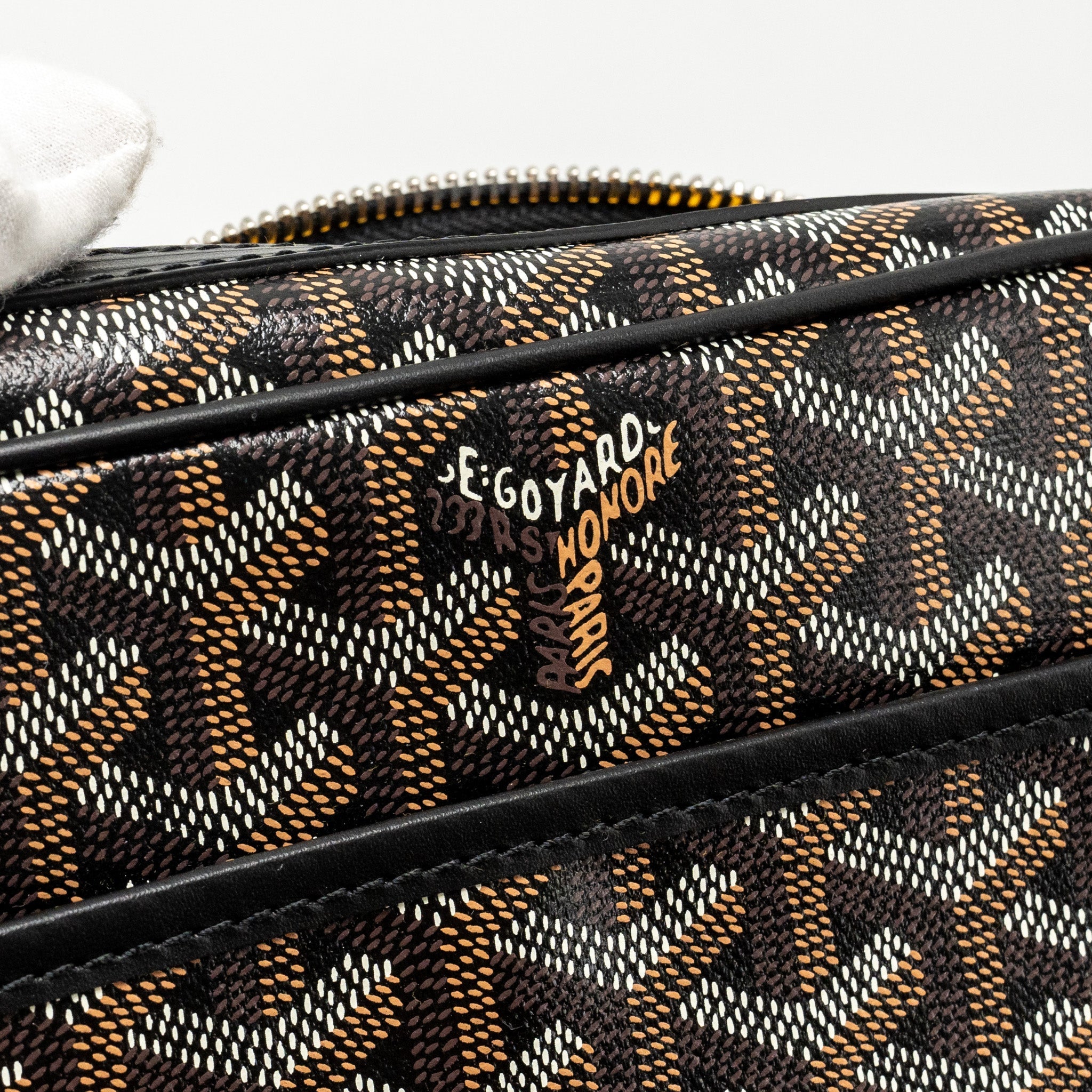 GOYARD CAP VERT PM CROSSBODY BAG GOYARDINE CANVAS/LEATHER BLACK SHW