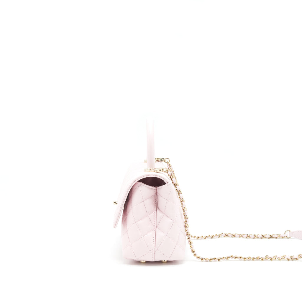 CHANEL 22P SMALL COCO HANDLE CAVIAR LIGHT PINK LGHW (MICROCHIP)