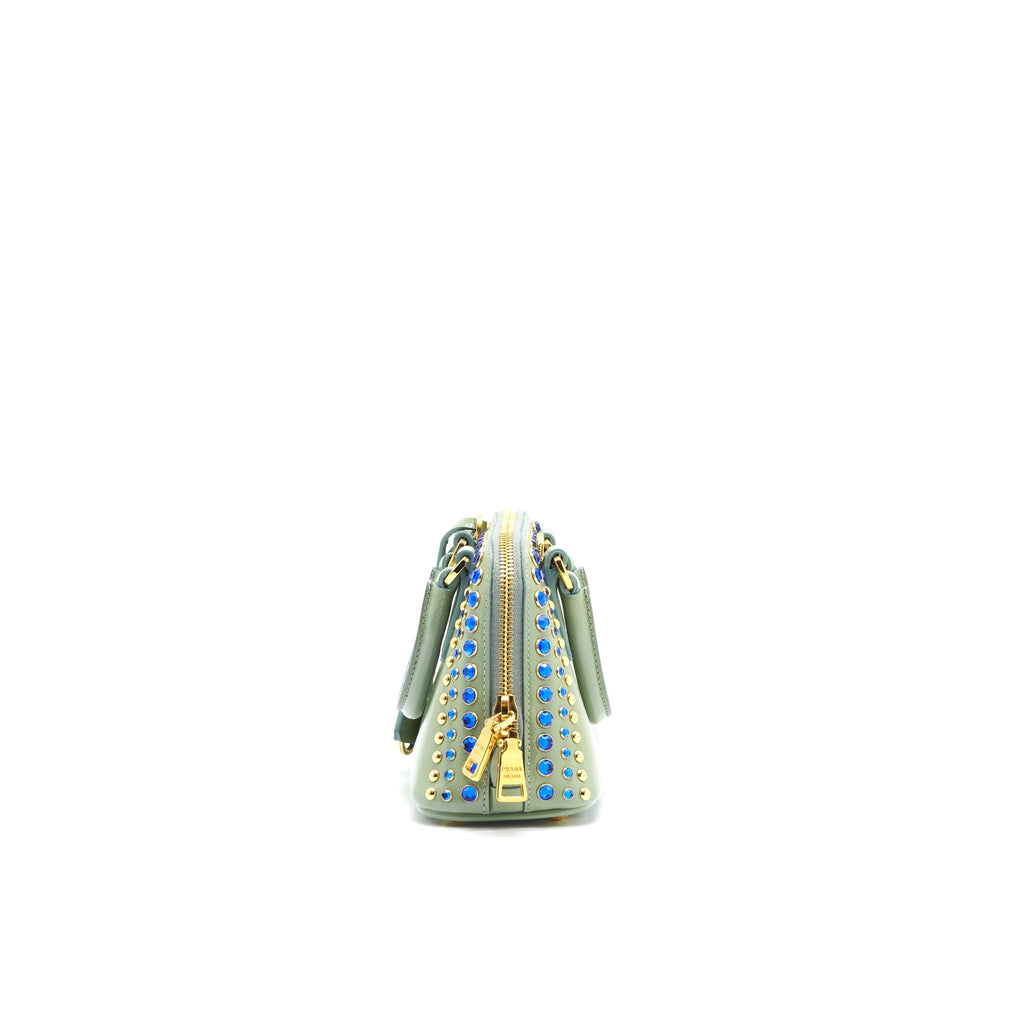 PRADA SAFFIANO MINI CROSSBODY BAG LIGHT GREEN