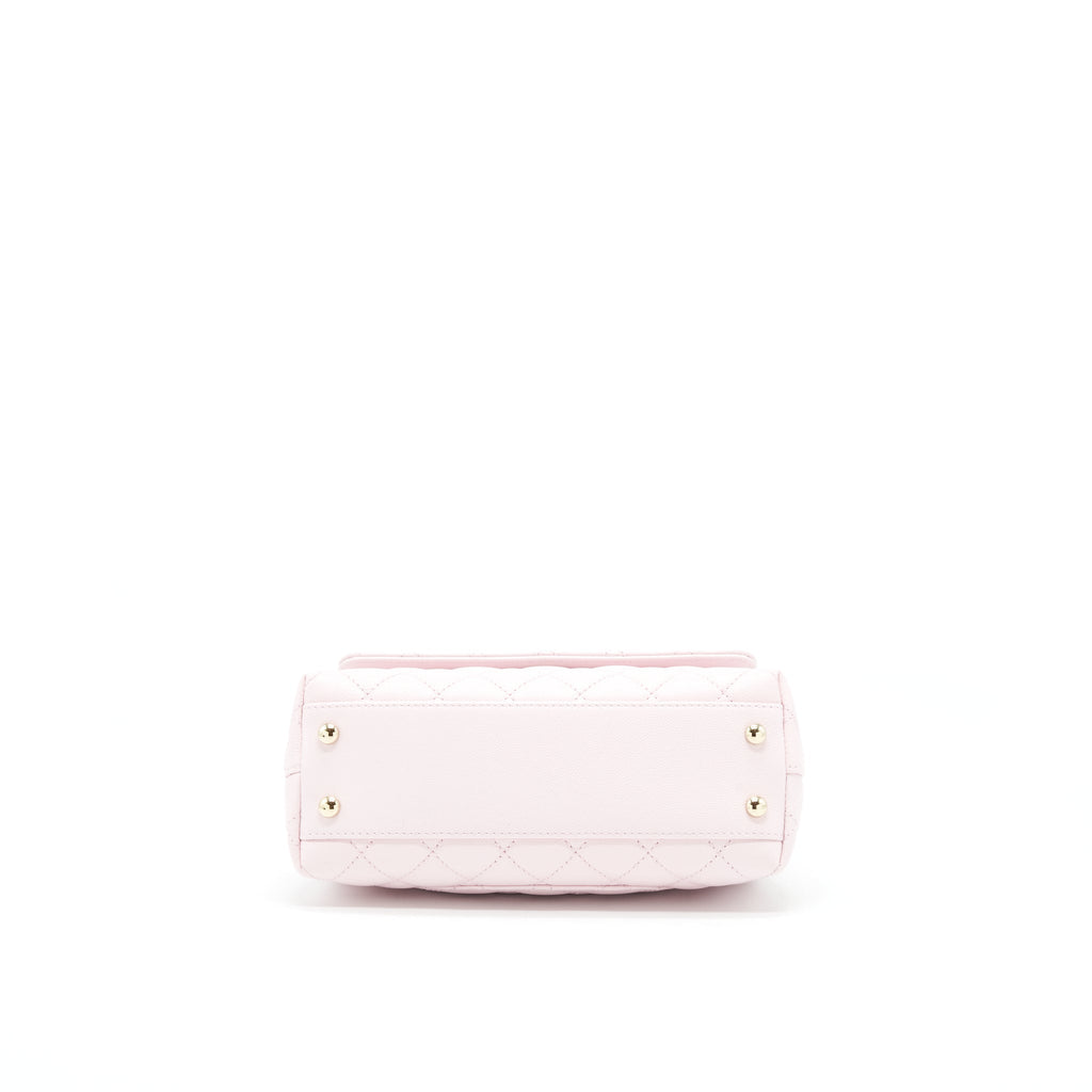 CHANEL 22P SMALL COCO HANDLE CAVIAR LIGHT PINK LGHW (MICROCHIP)