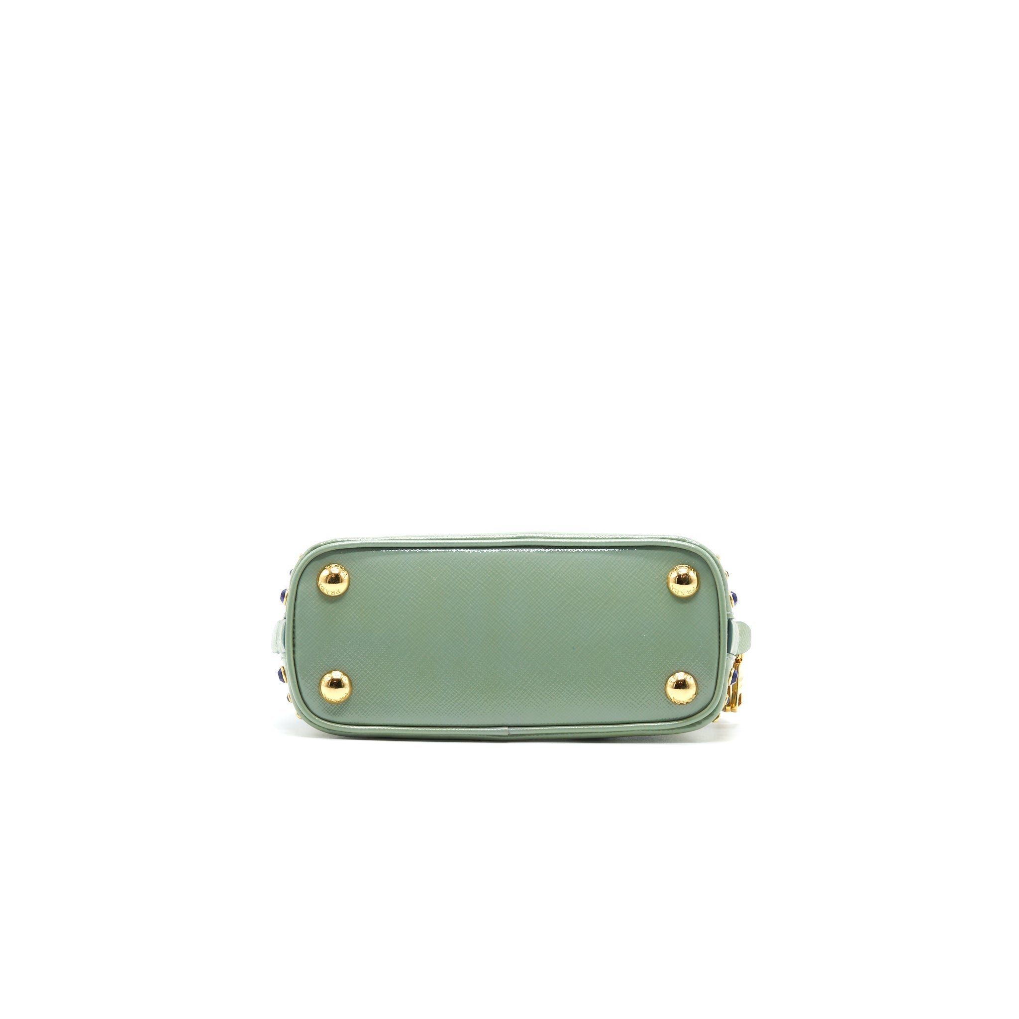 PRADA SAFFIANO MINI CROSSBODY BAG LIGHT GREEN