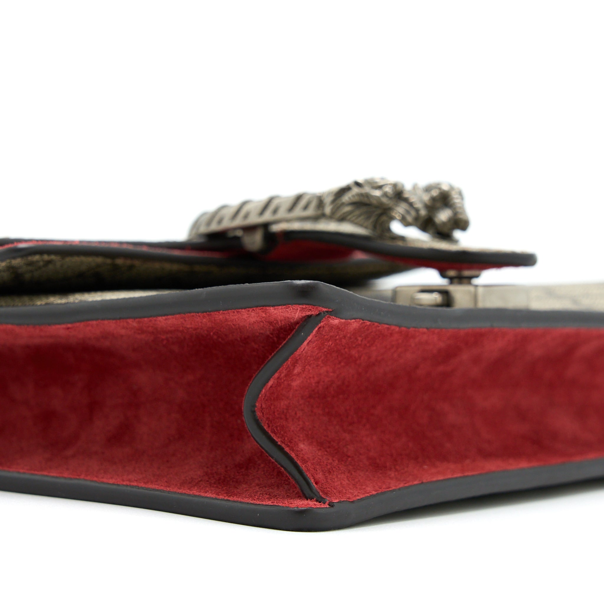 GUCCI MINI DIONYSUS SUPREME SUEDE RED CROSSBODY BAG SHW