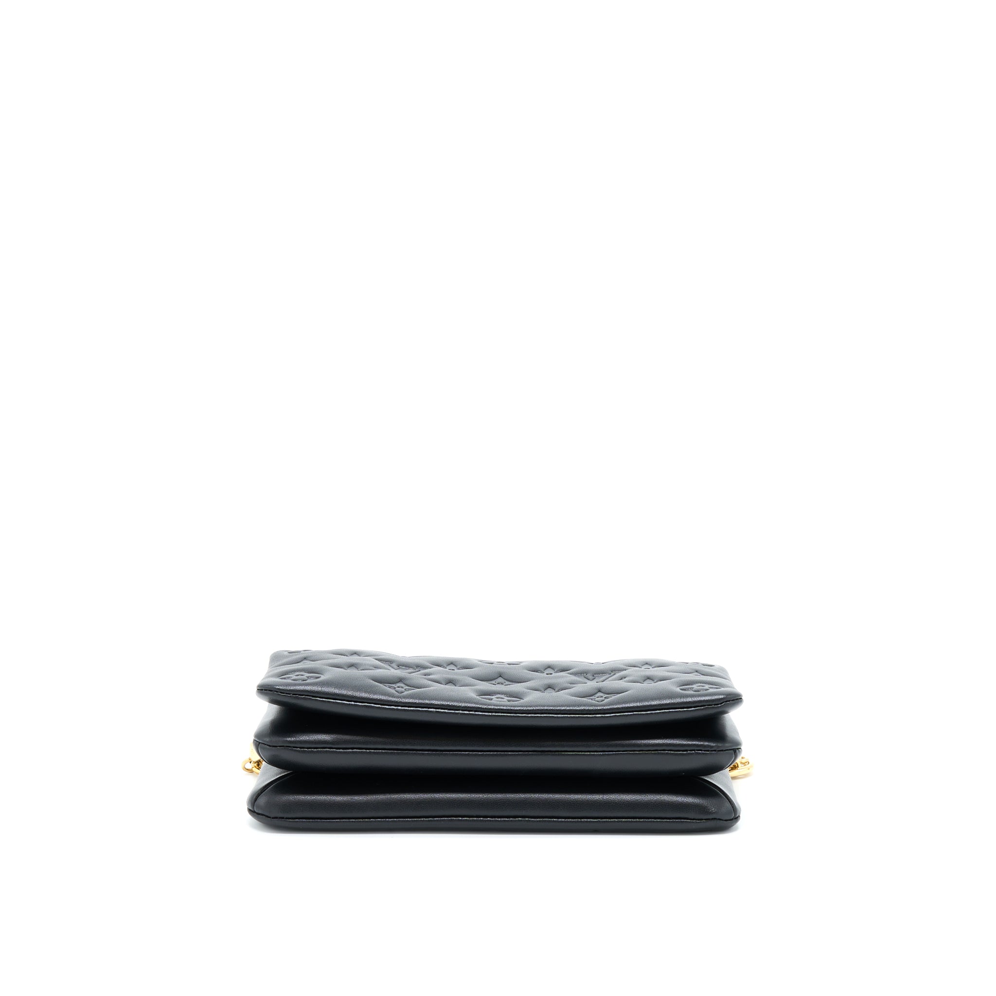 LOUIS VUITTON POCHETTE COUSSIN MONOGRAM-EMBOSSED LAMBSKIN BLACK GHW