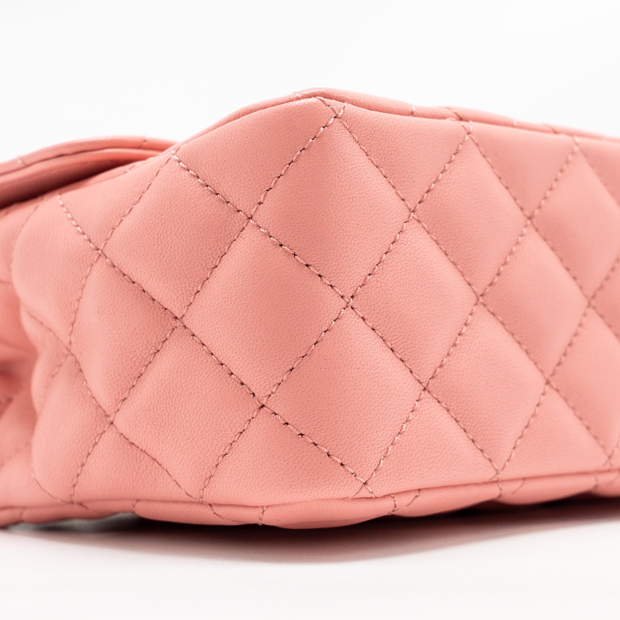 CHANEL 23K DETAIL TOP HANDLE FLAP BAG LAMBSKIN PINK GHW (MICROCHIP)