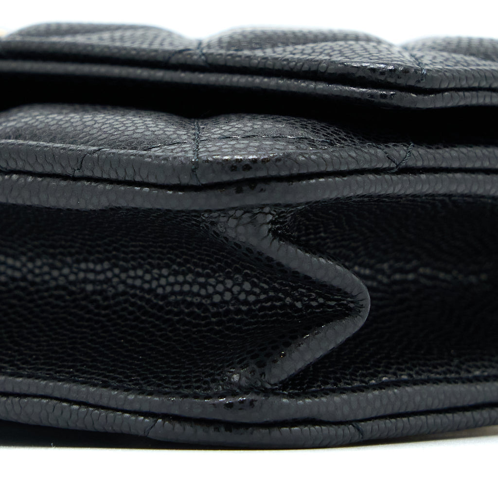CHANEL 22A WALLET ON CHAIN CAVIAR BLACK GHW (MICROCHIP)
