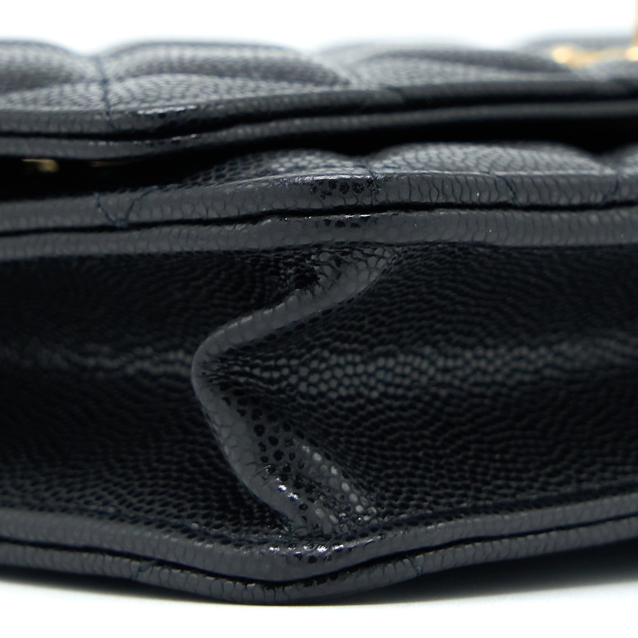 CHANEL 22A WALLET ON CHAIN CAVIAR BLACK GHW (MICROCHIP)