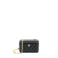 CHANEL LONG VANITY WITH DETAILED CHAIN LAMBSKIN BLACK GHW