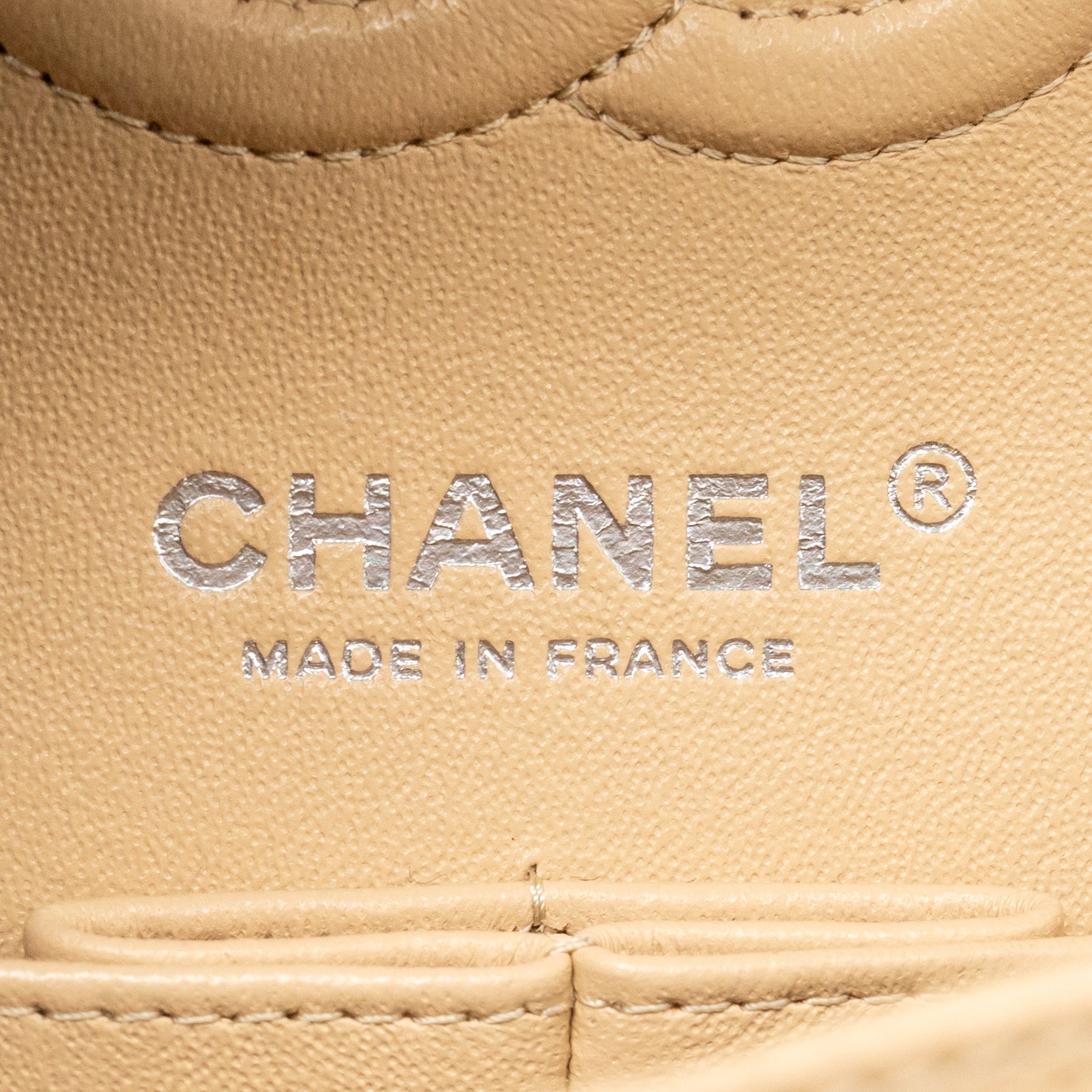 CHANEL SMALL CLASSIC DOUBLE FLAP BAG CAVIAR BEIGE SHW (MICROCHIP)