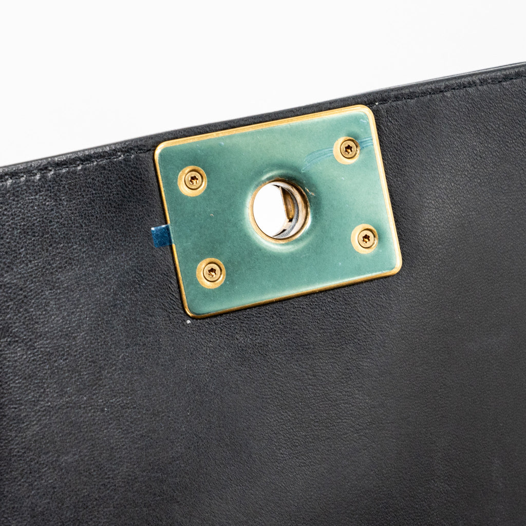 CHANEL SMALL BOY BAG RABBIT HAIR LIMITED EDITION LAMBSKIN BLACK GHW