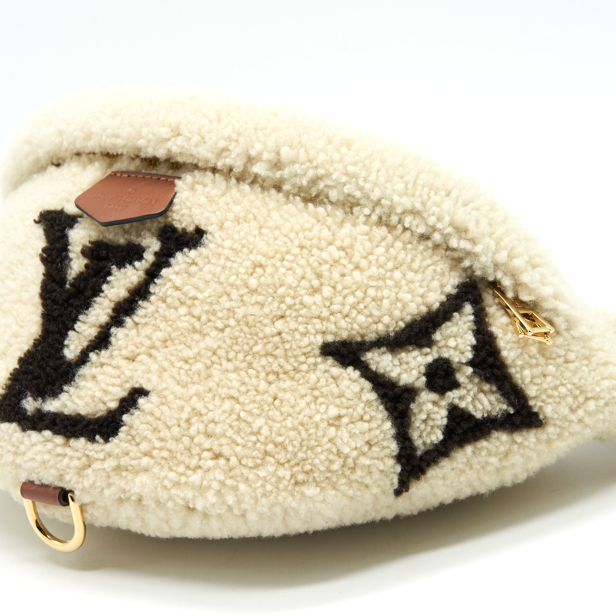 LOUIS VUITTON BUMBAG MONOGRAM TEDDY FLEECE BEIGE/BROWN