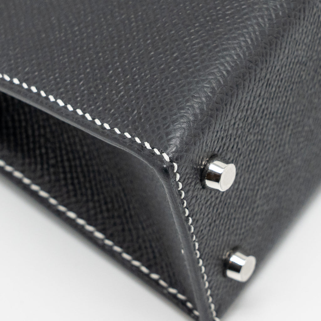 HERMES MINI KELLY II SPECIAL ORDER EPSOM BLACK/LIME SHW