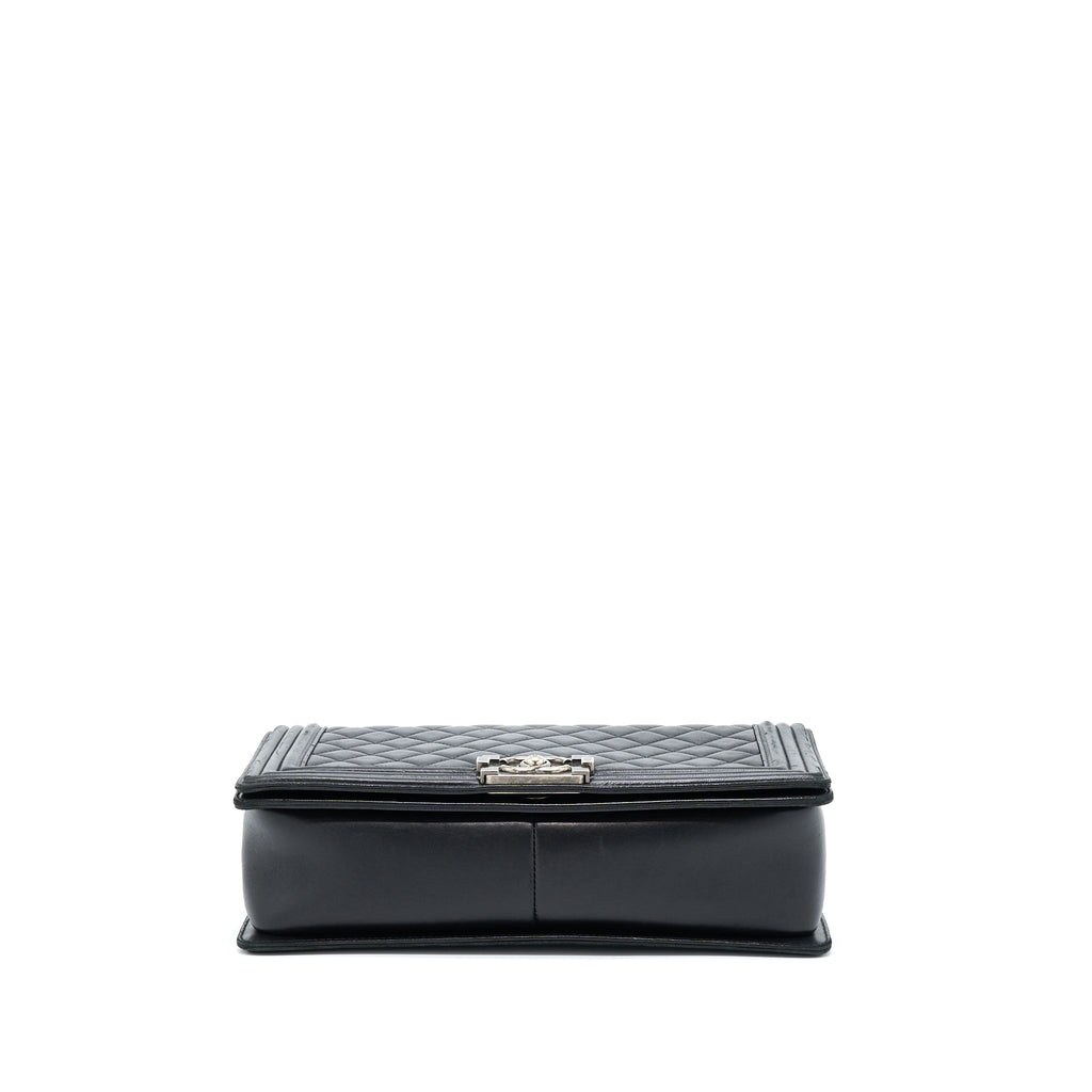 CHANEL MEDIUM BOY BAG LAMBSKIN BLACK RUTHENIUM SHW