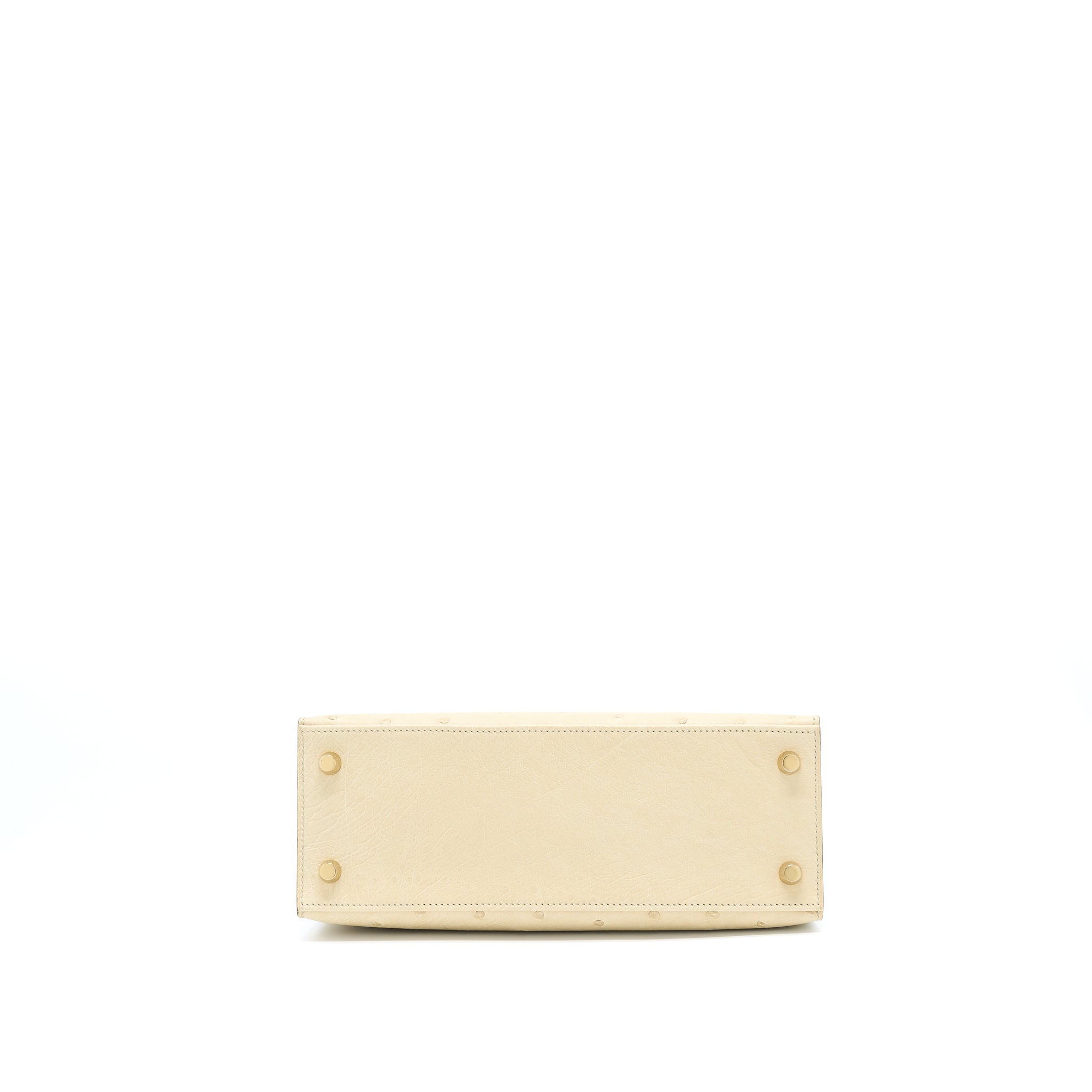 HERMES KELLY 25 OSTRICH 3C PARCHEMIN GHW
