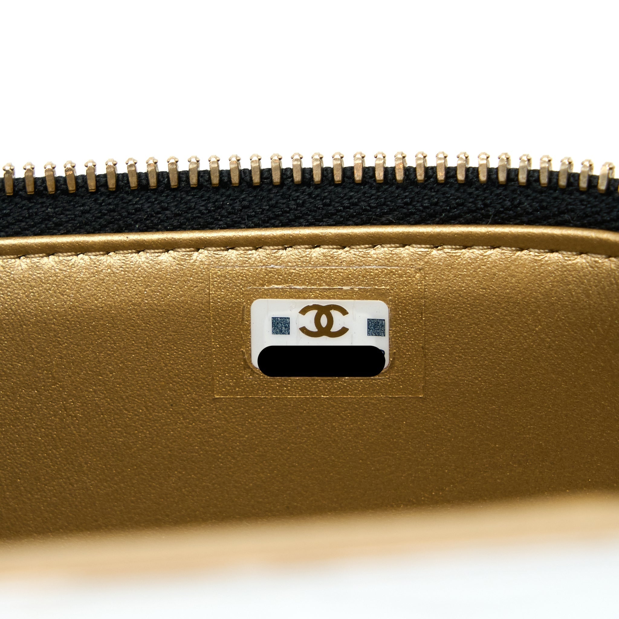 CHANEL 22B PEARL CRUSH LONG VANITY WITH CHAIN LAMBSKIN BLACK GHW (MICROCHIP)