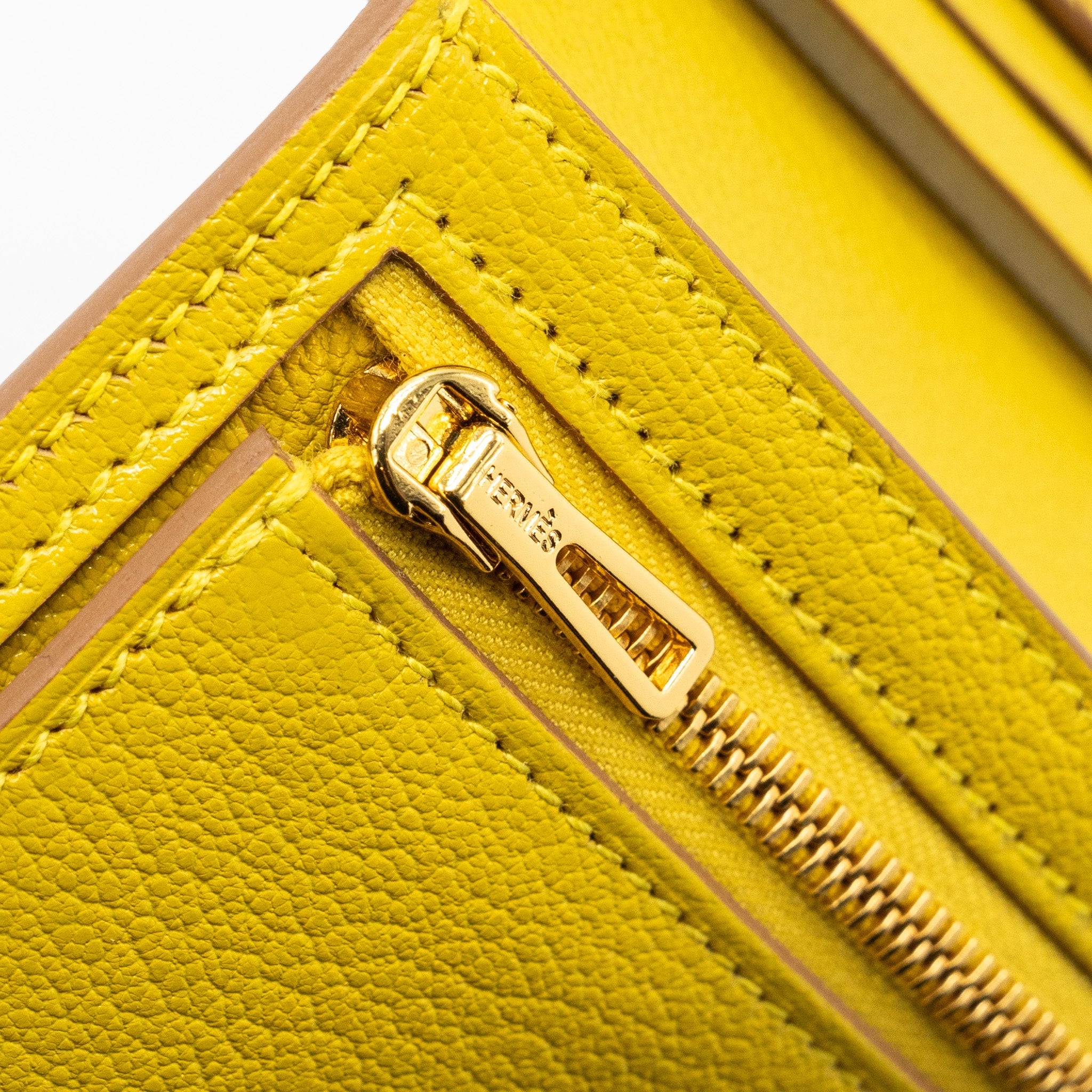 HERMES BEARN LONG WALLET CHEVRE MYSORE 2P CUMIN GHW